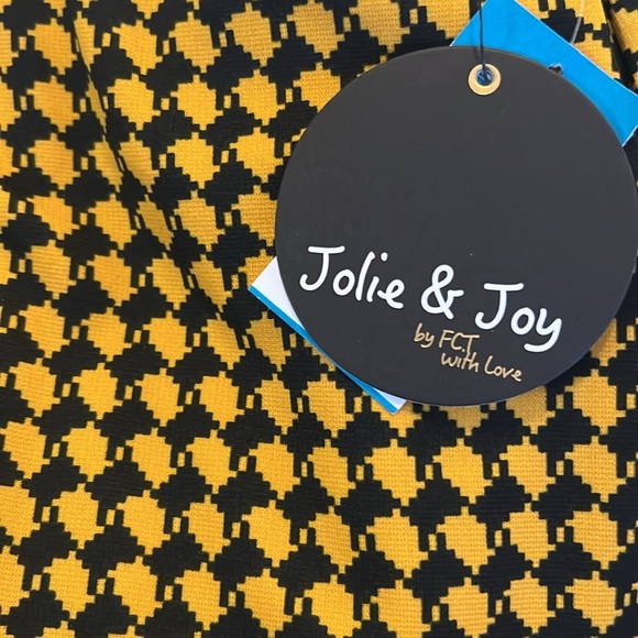 Houndstooth a line mini skirt plus size Chic Yellow and Black - Picture 4 of 5